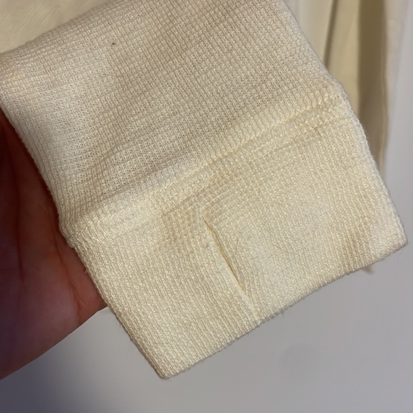 Intimately Free People Henley Bodysuit XS Cream Waffle Thermal Knit Softgirl - Picture 11 of 14